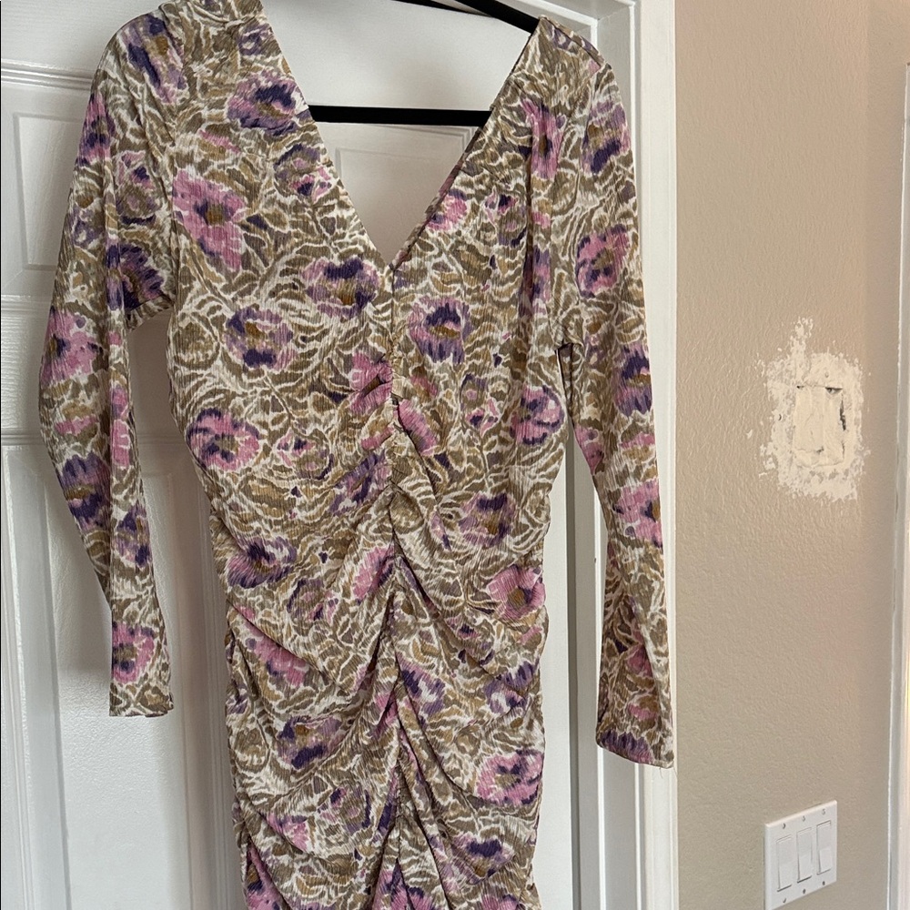 Floral V-Neck Ruched Dress H&M